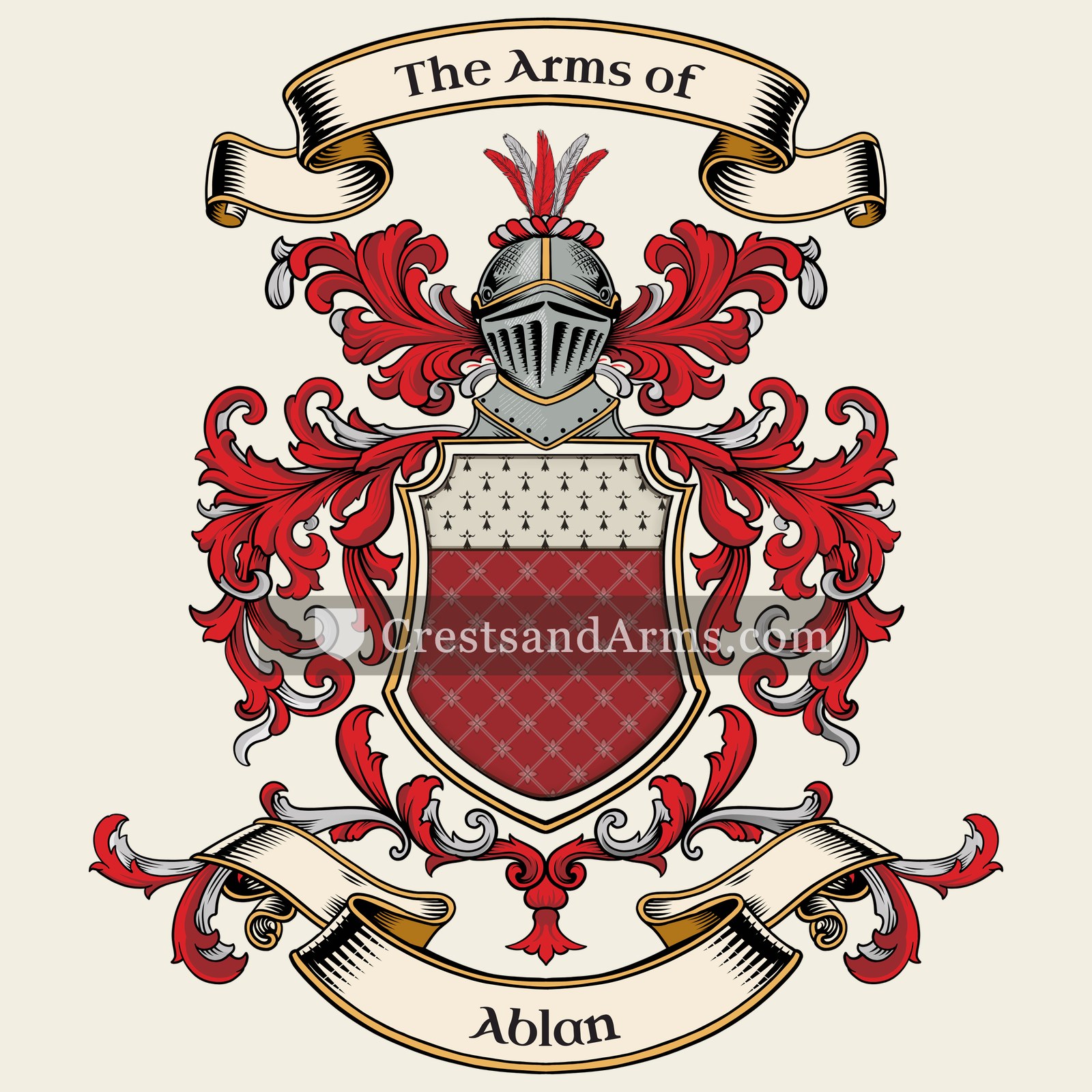 The Ablan coat of arms, drawn from the recorded blazon