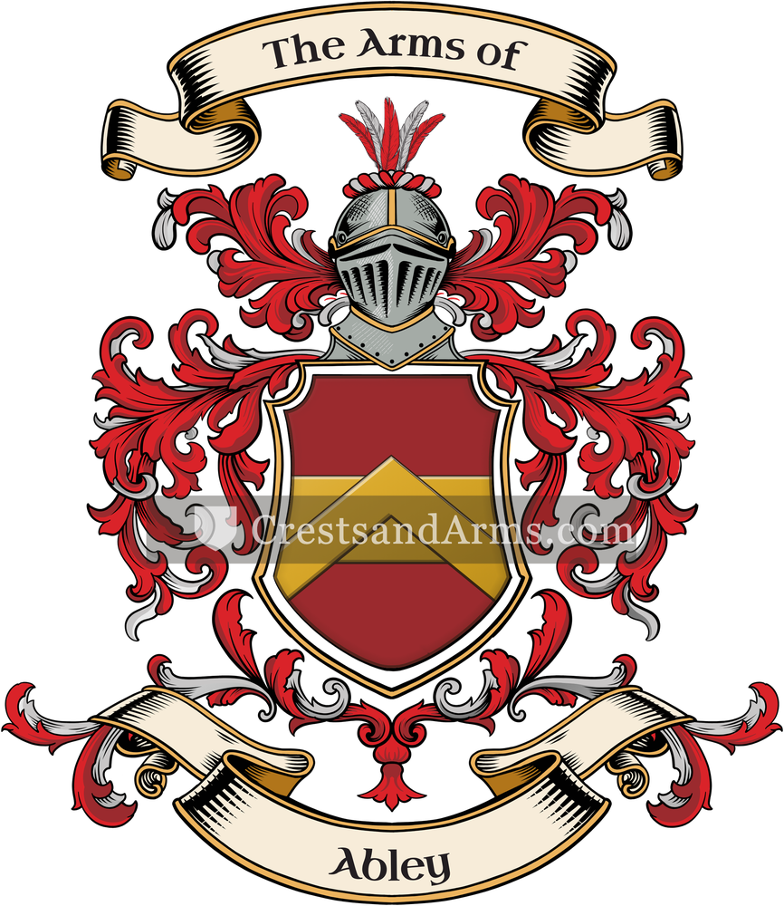 The Abley coat of arms, drawn from the recorded blazon