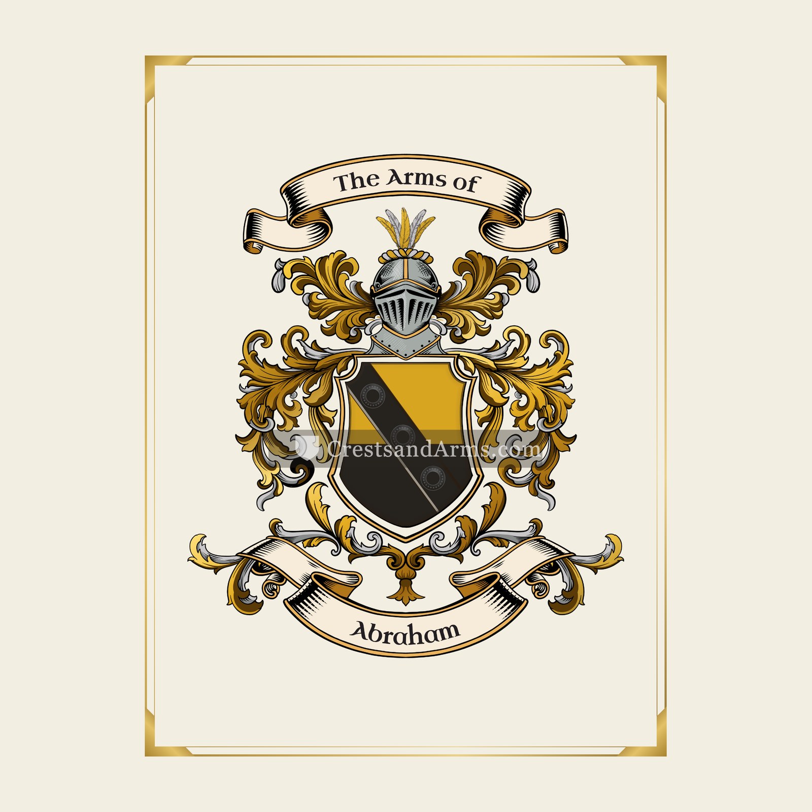 With gold border