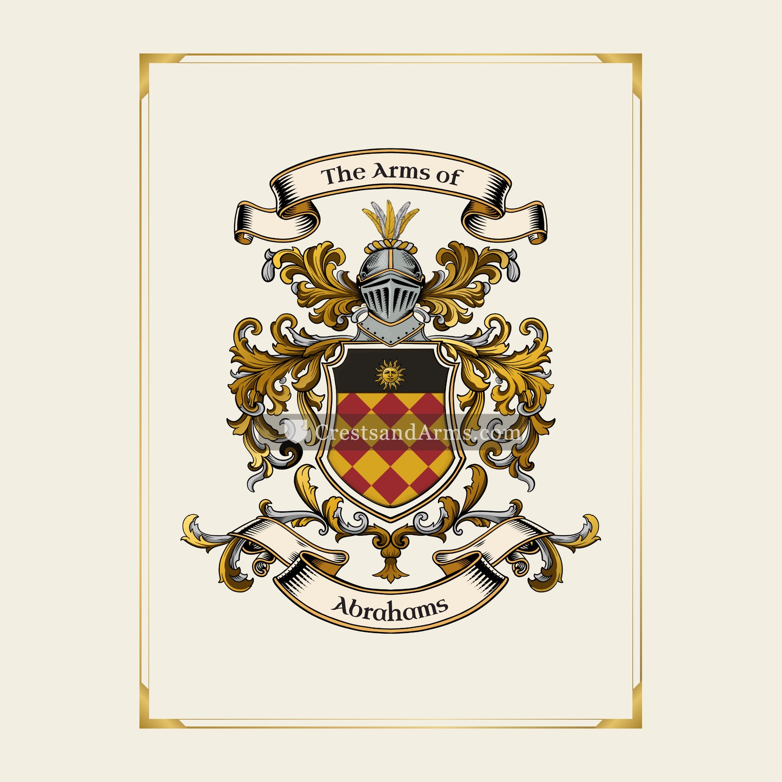 With gold border