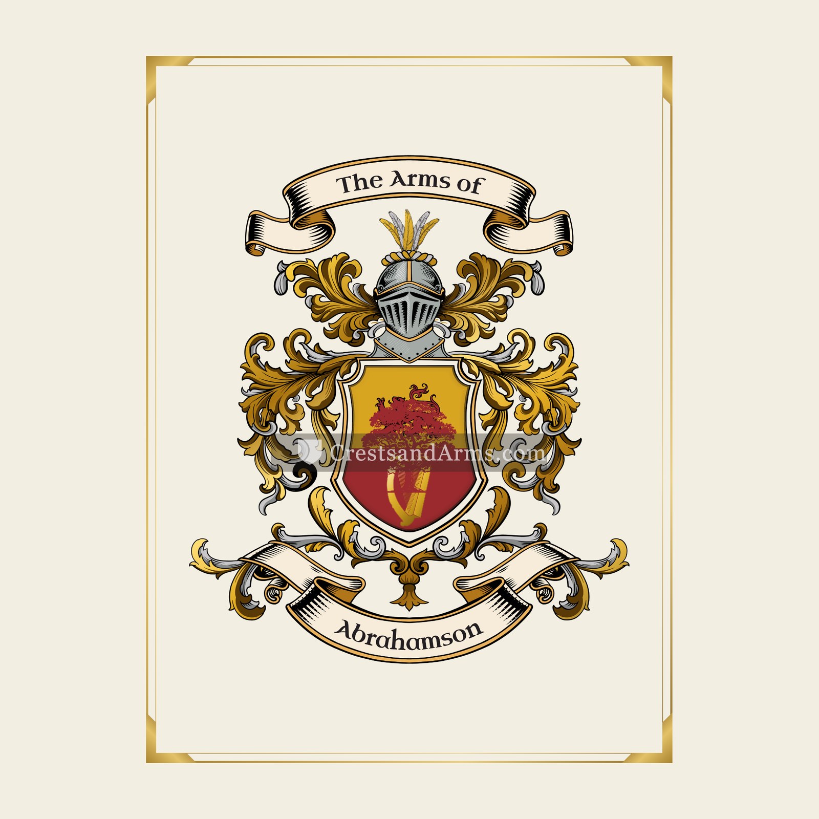 With gold border