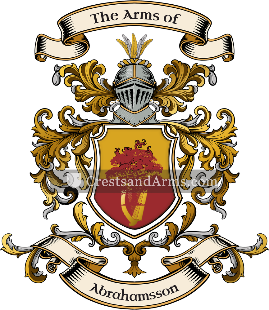 The Abrahamsson coat of arms, drawn from the recorded blazon