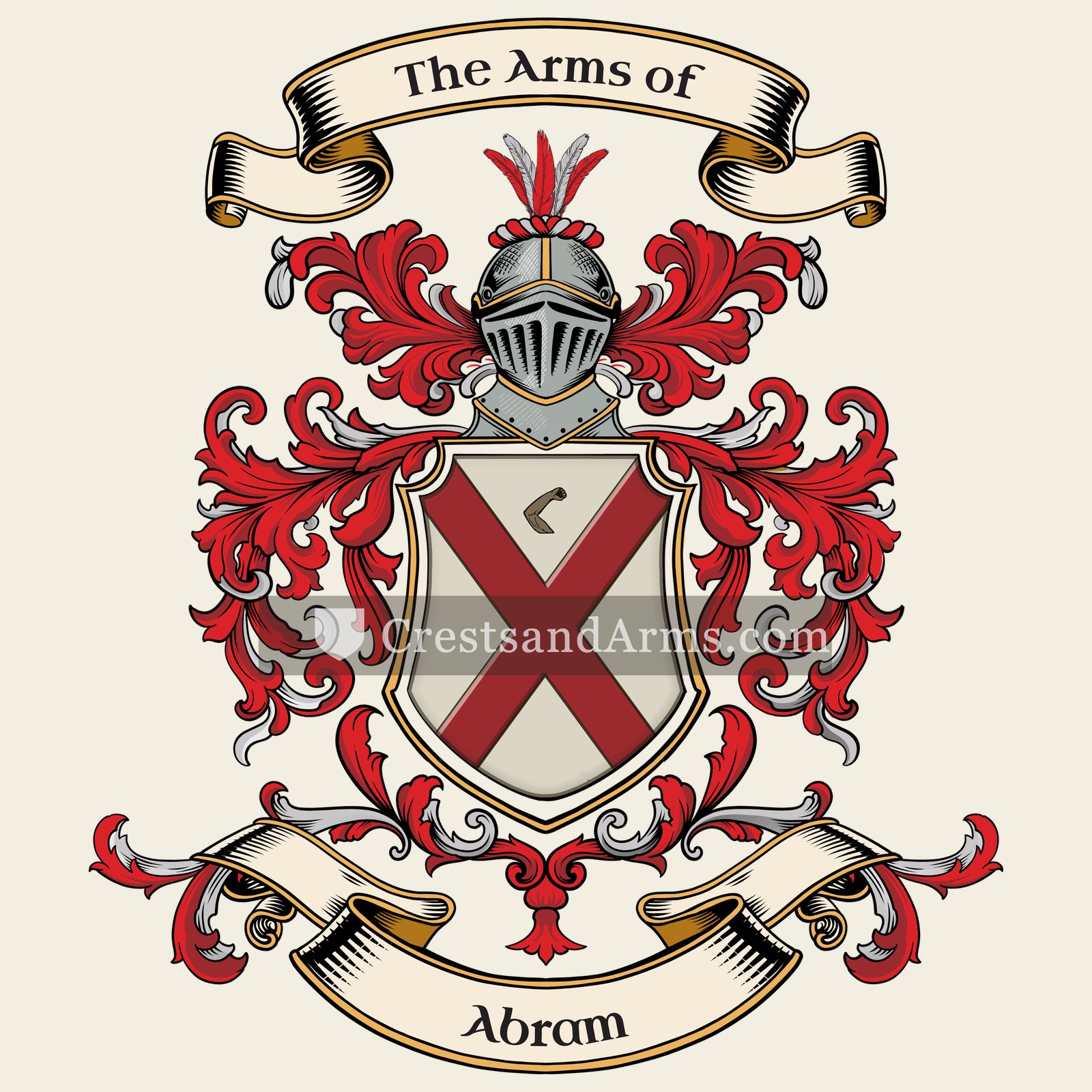 The Abram coat of arms, drawn from the recorded blazon