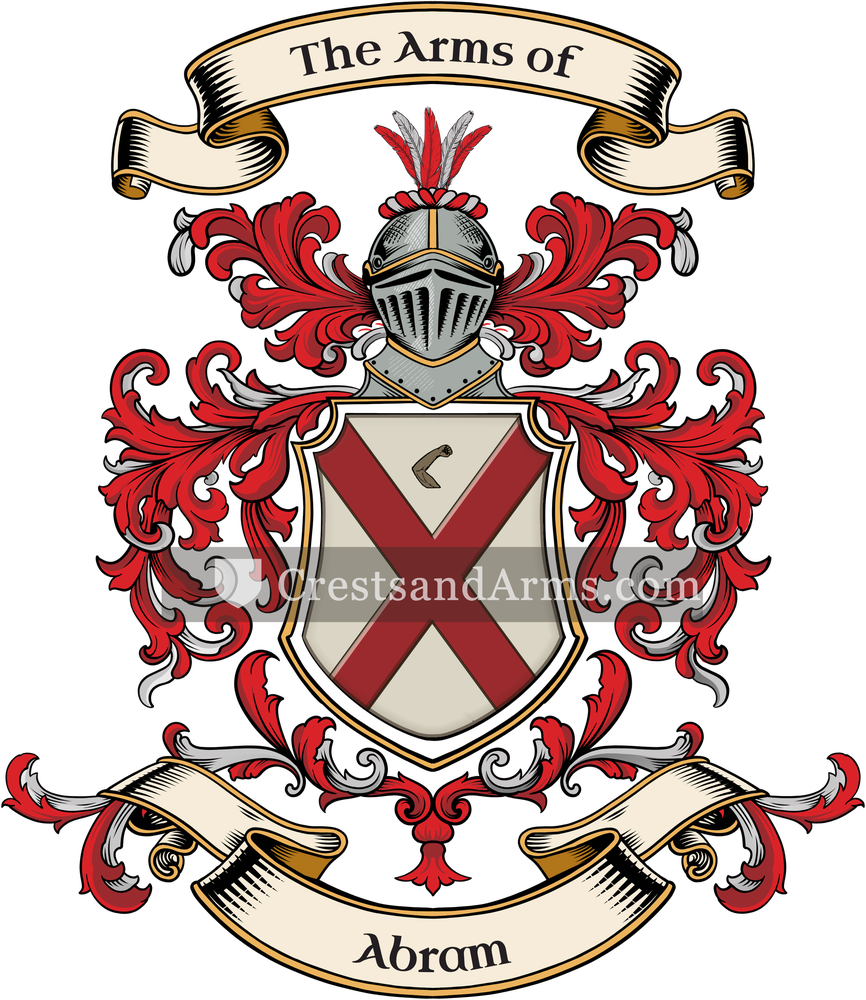 The Abram coat of arms, drawn from the recorded blazon