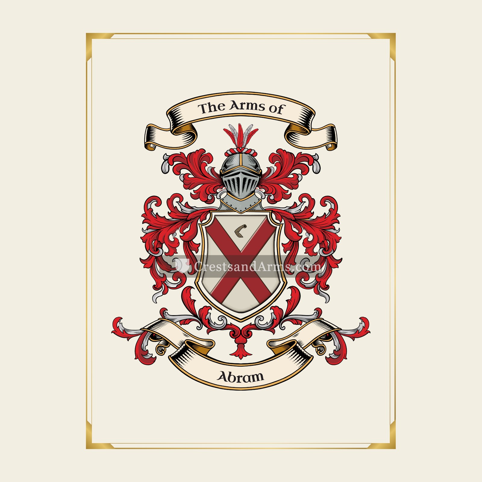 With gold border