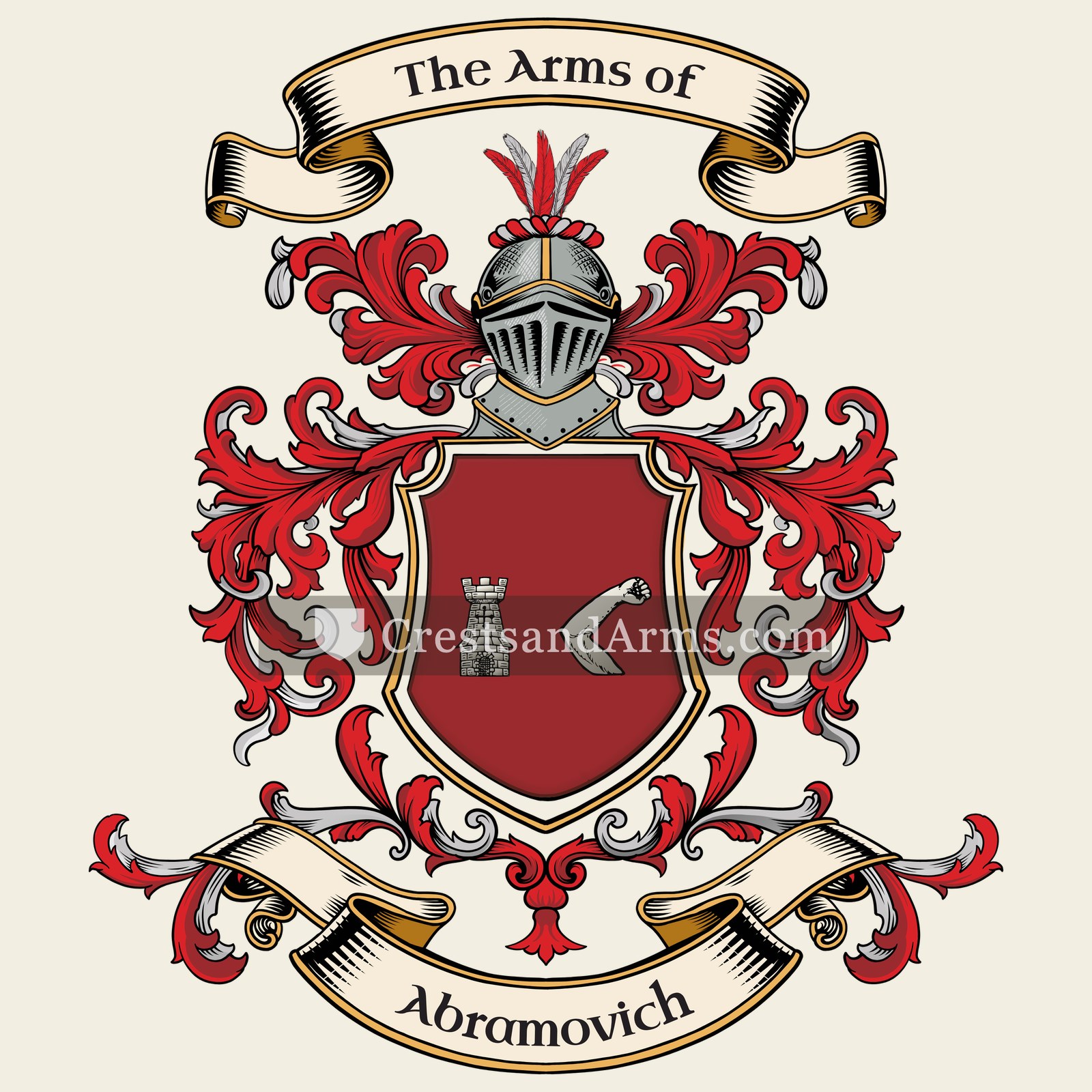 The Abramovich coat of arms, drawn from the recorded blazon