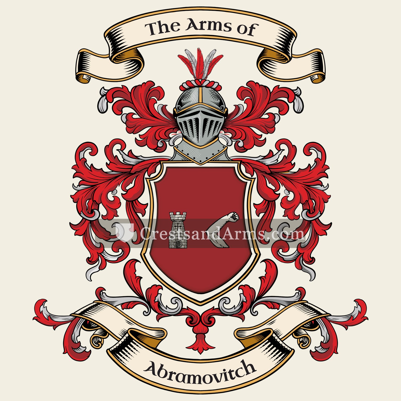 The Abramovitch coat of arms, drawn from the recorded blazon