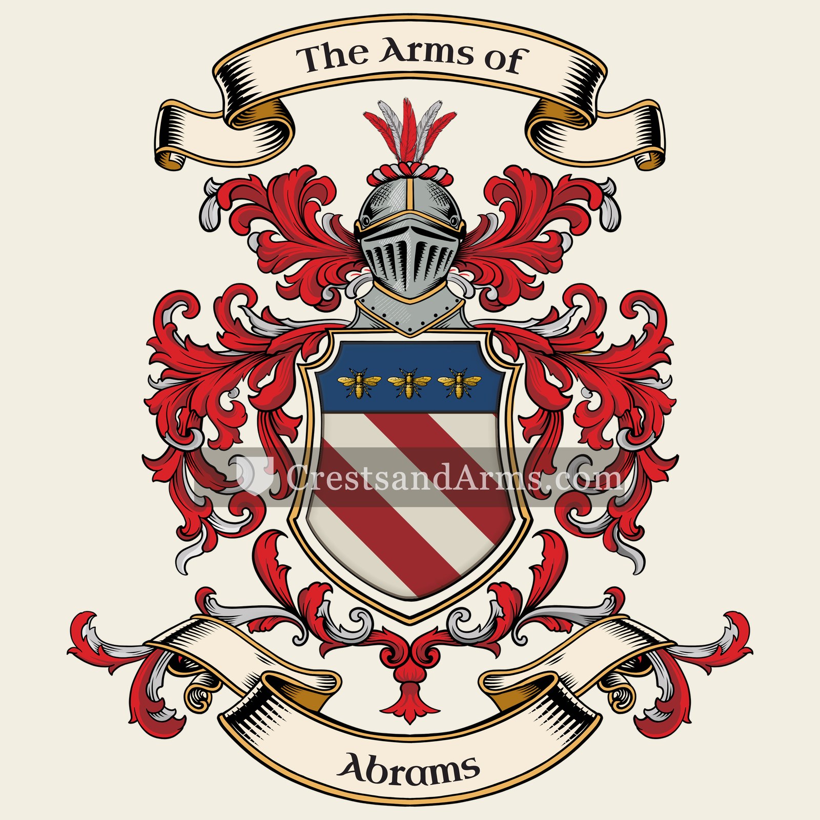 The Abrams coat of arms, drawn from the recorded blazon