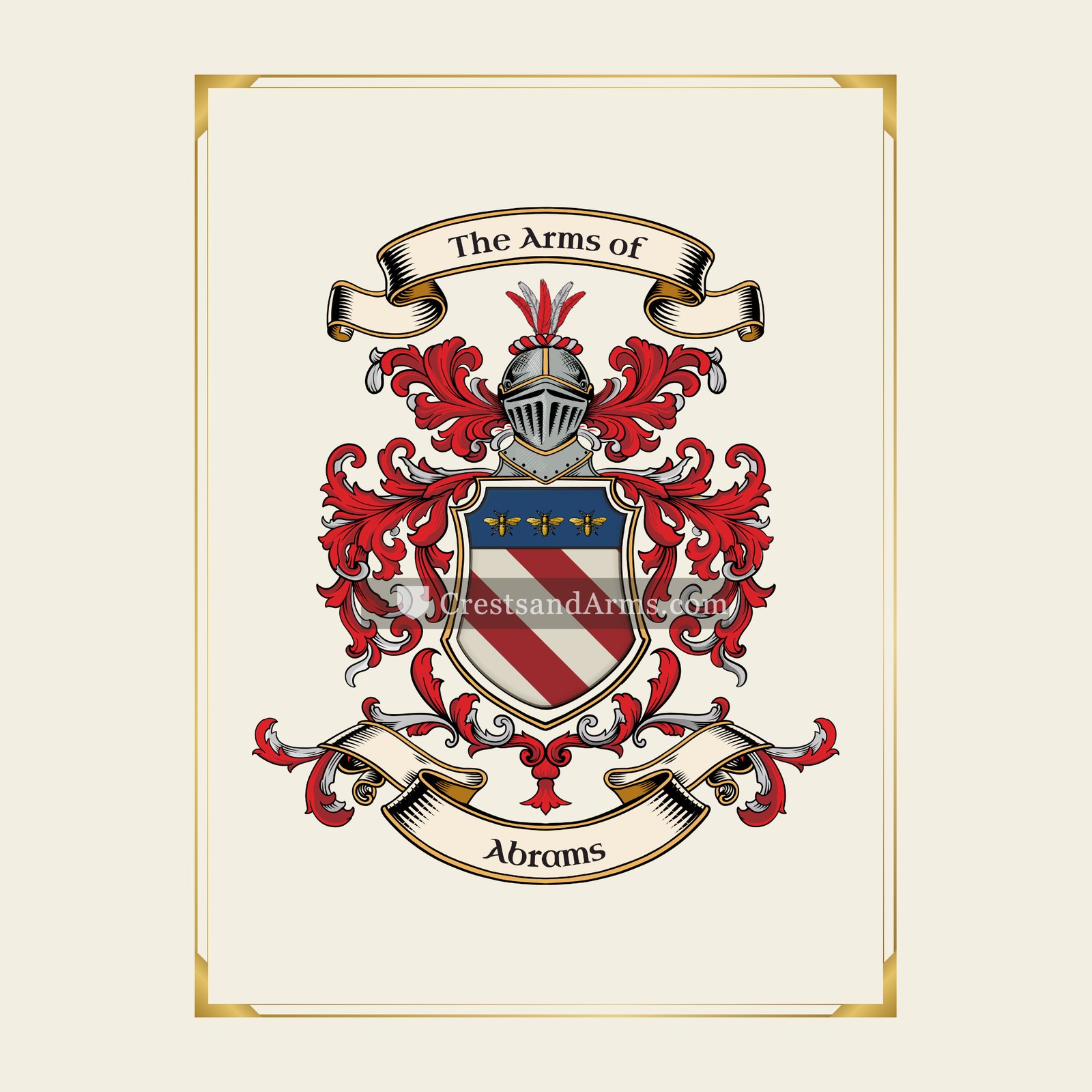 With gold border