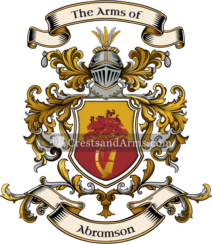 The Abramson coat of arms, drawn from the recorded blazon