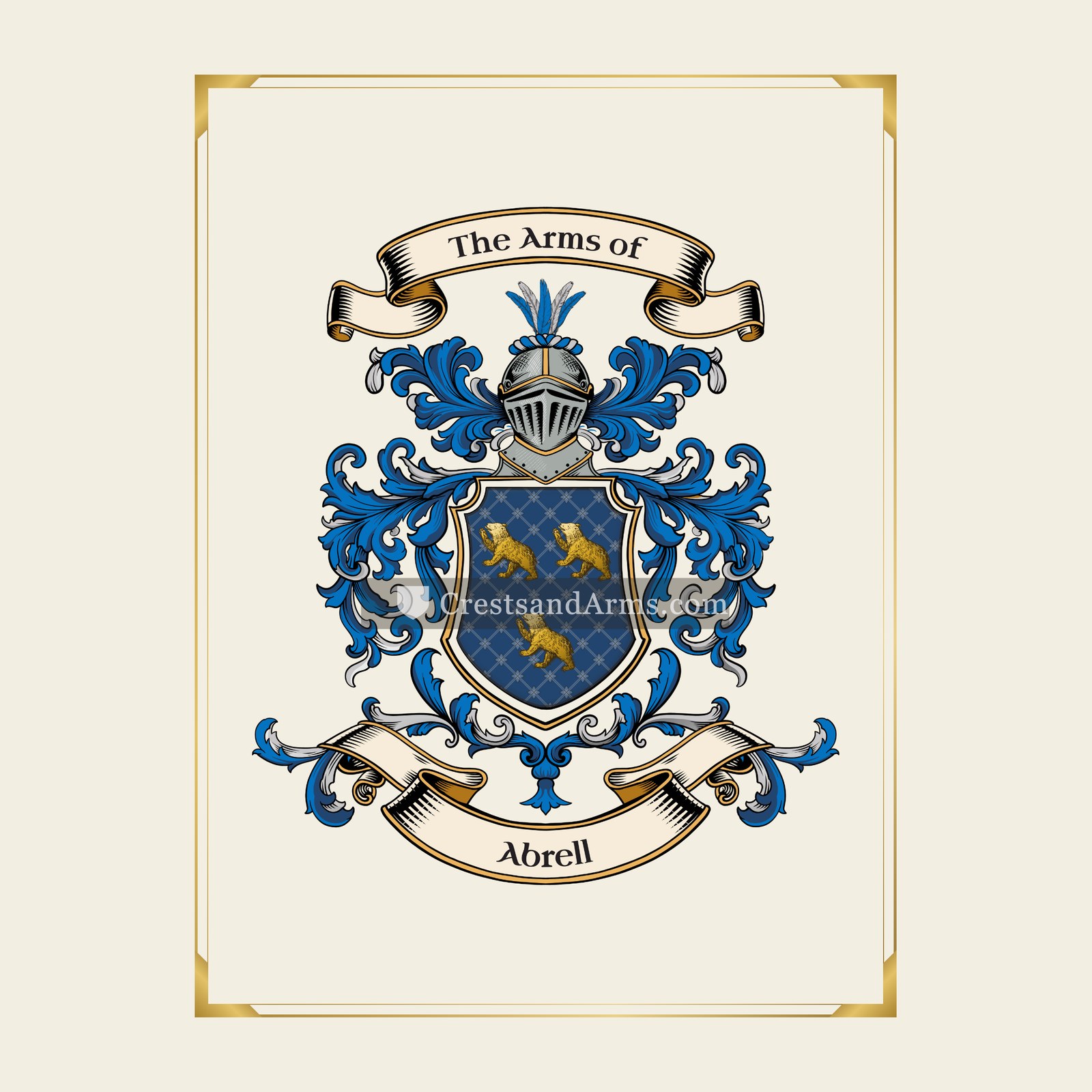 With gold border