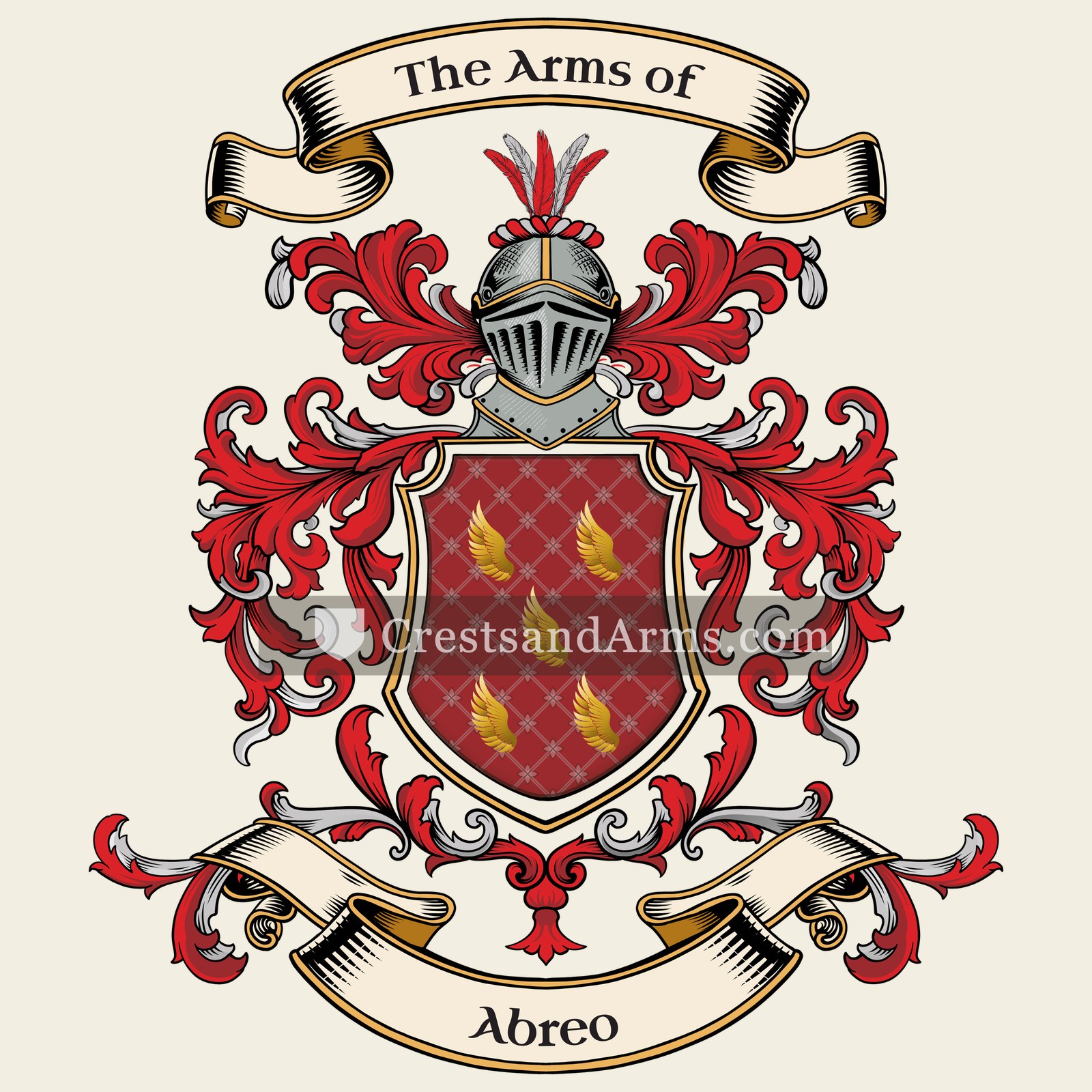The Abreo coat of arms, drawn from the recorded blazon