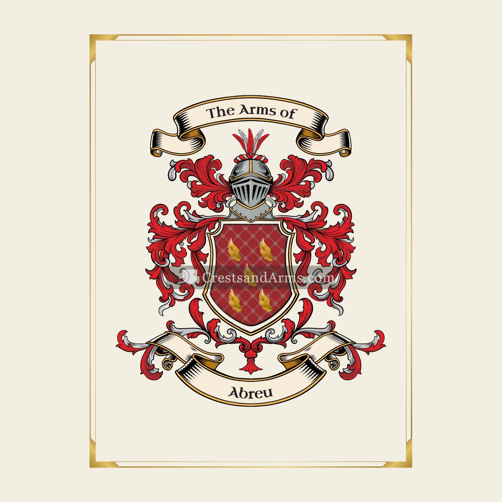 With gold border