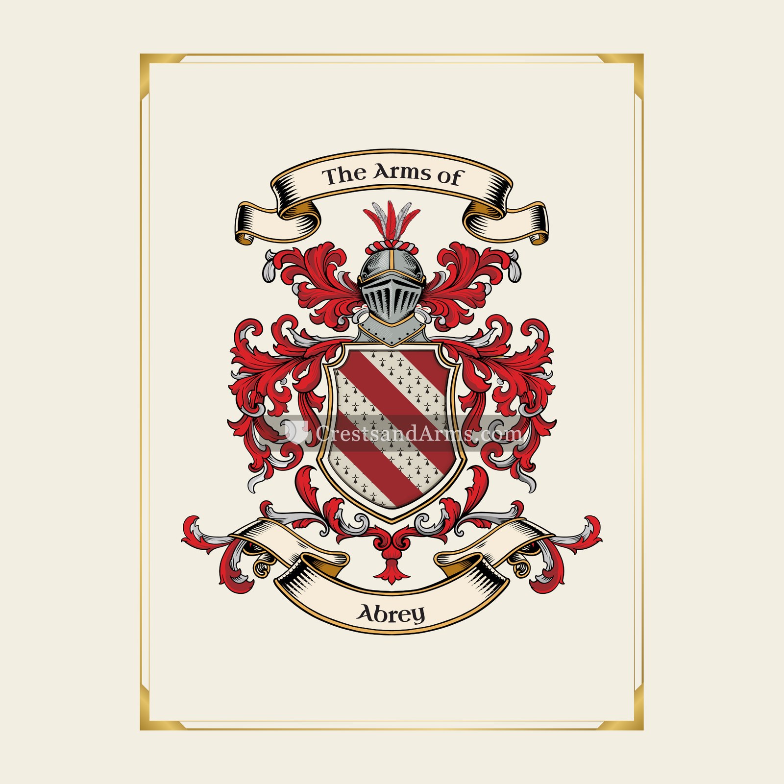 With gold border