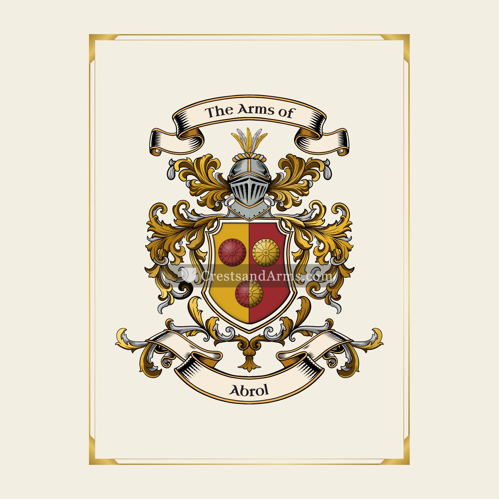 With gold border