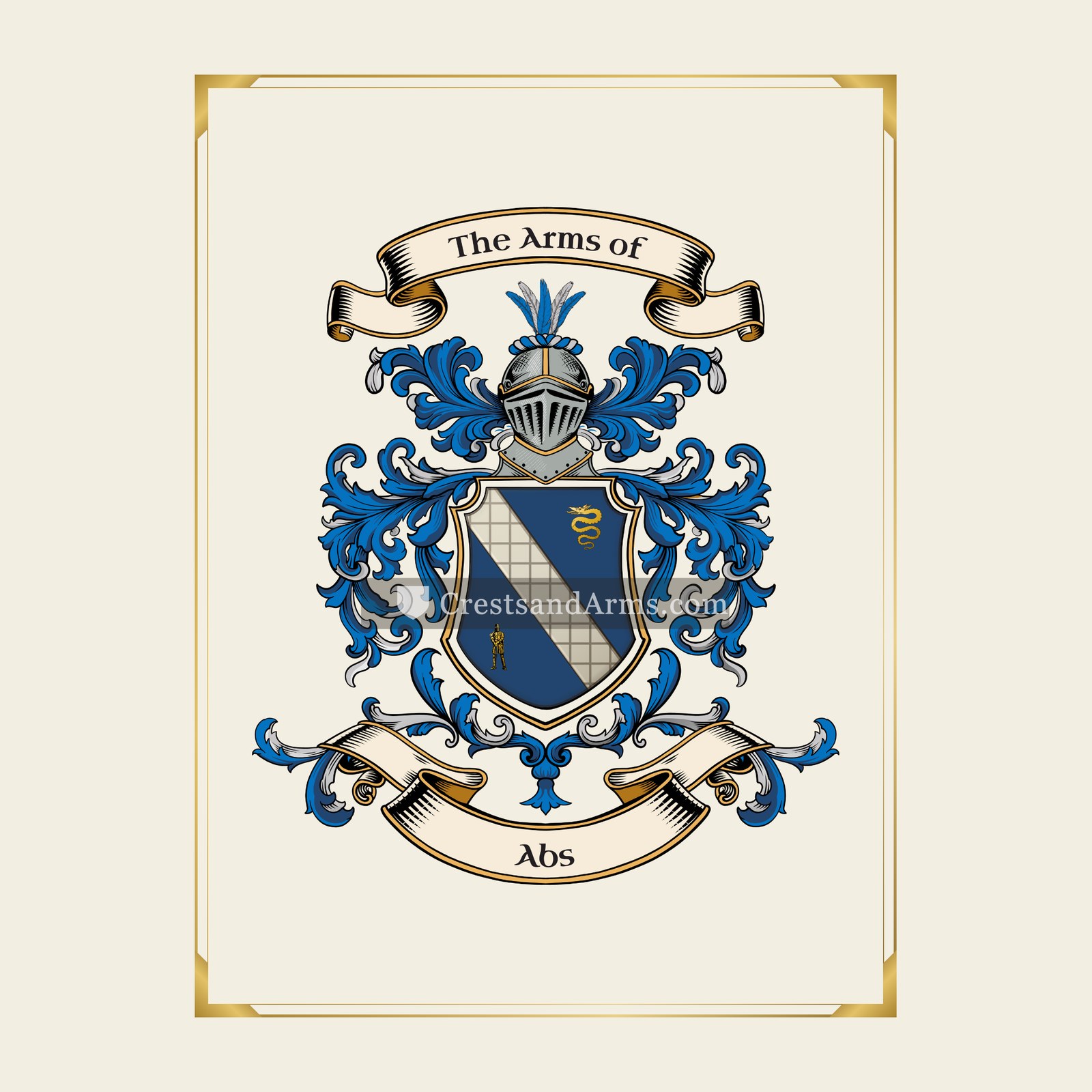 With gold border