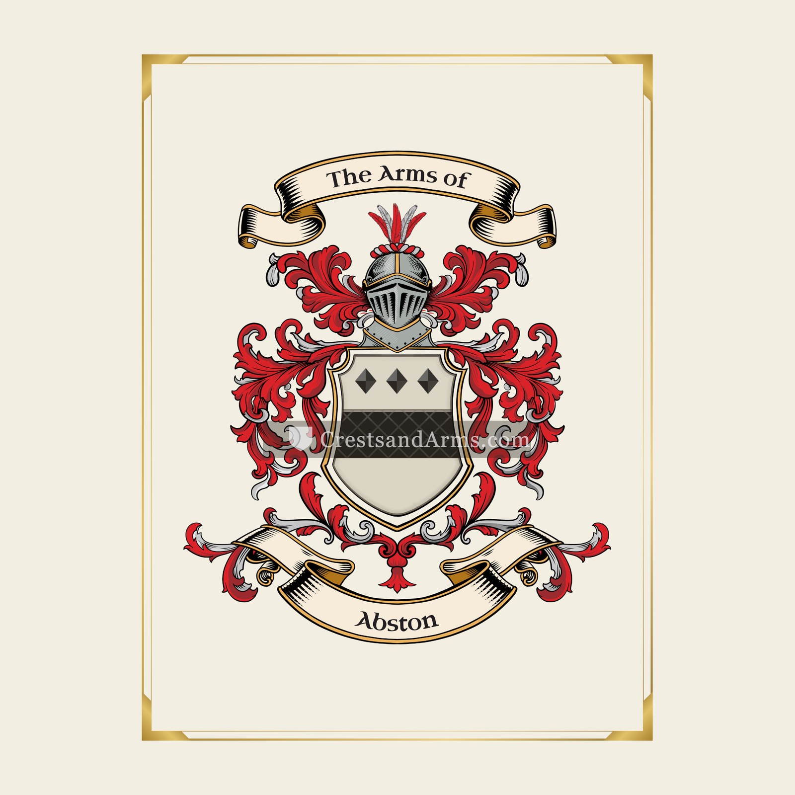 With gold border