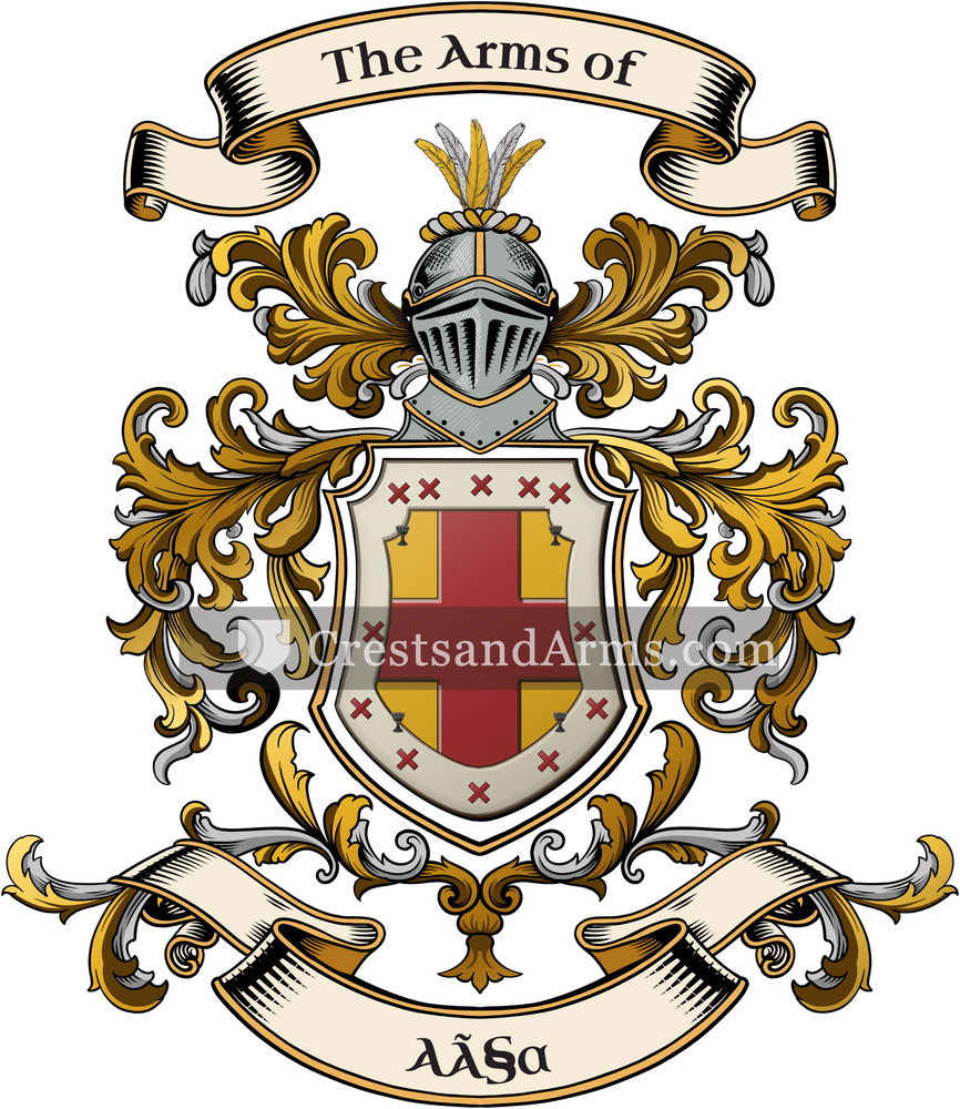 The Aça coat of arms, drawn from the recorded blazon