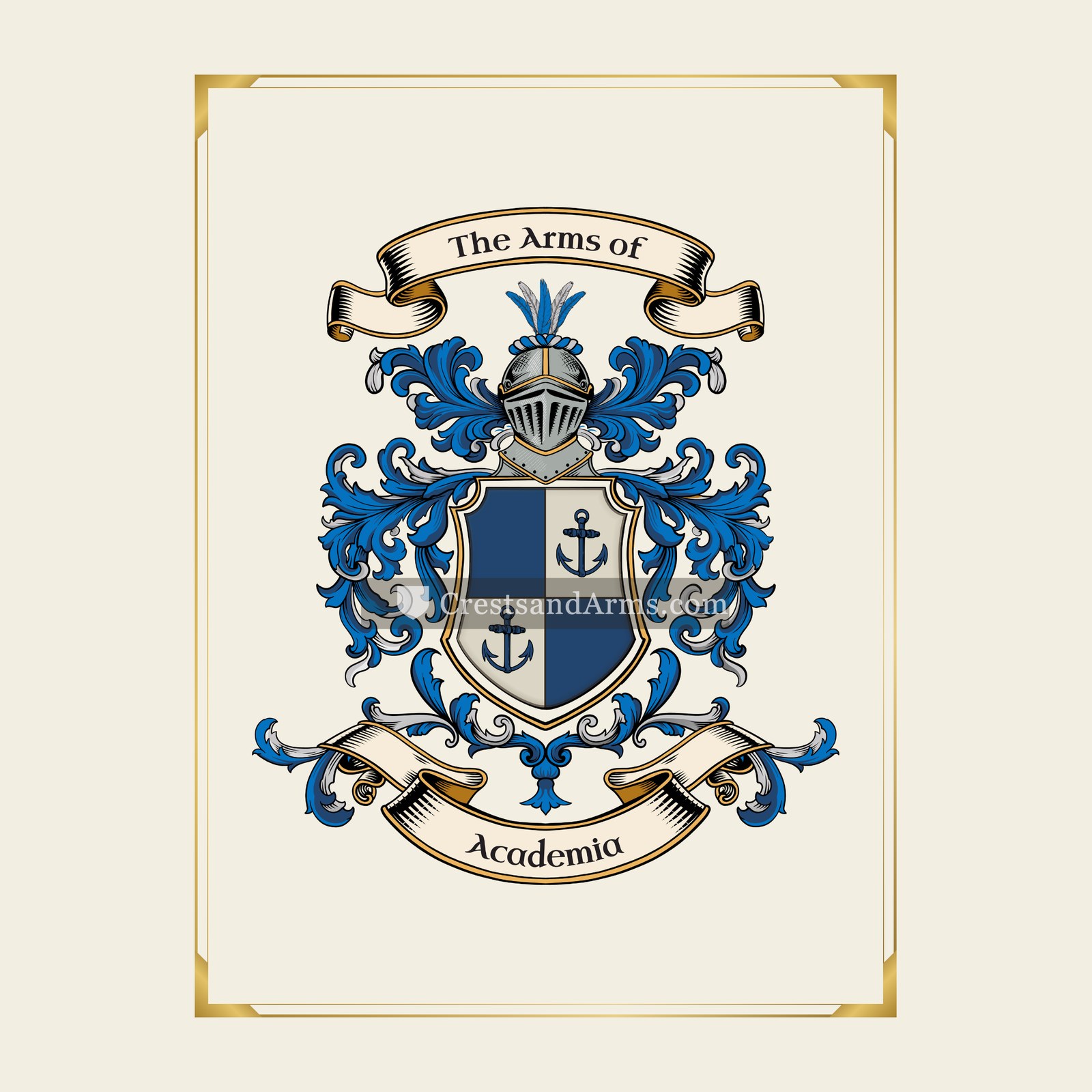 With gold border