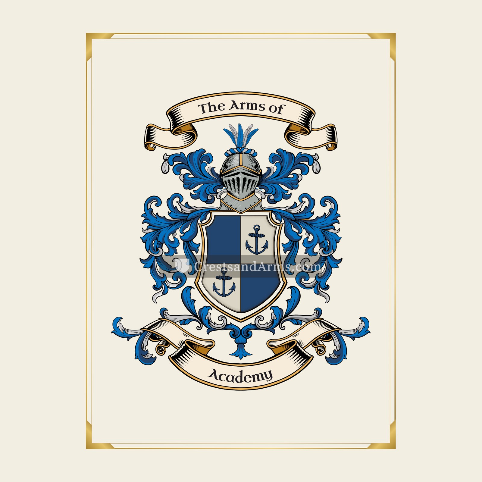 With gold border