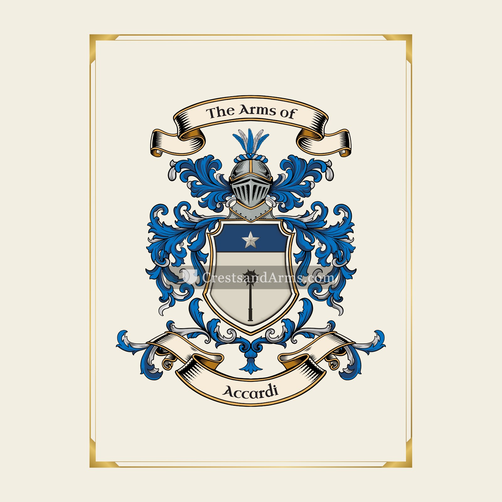 With gold border