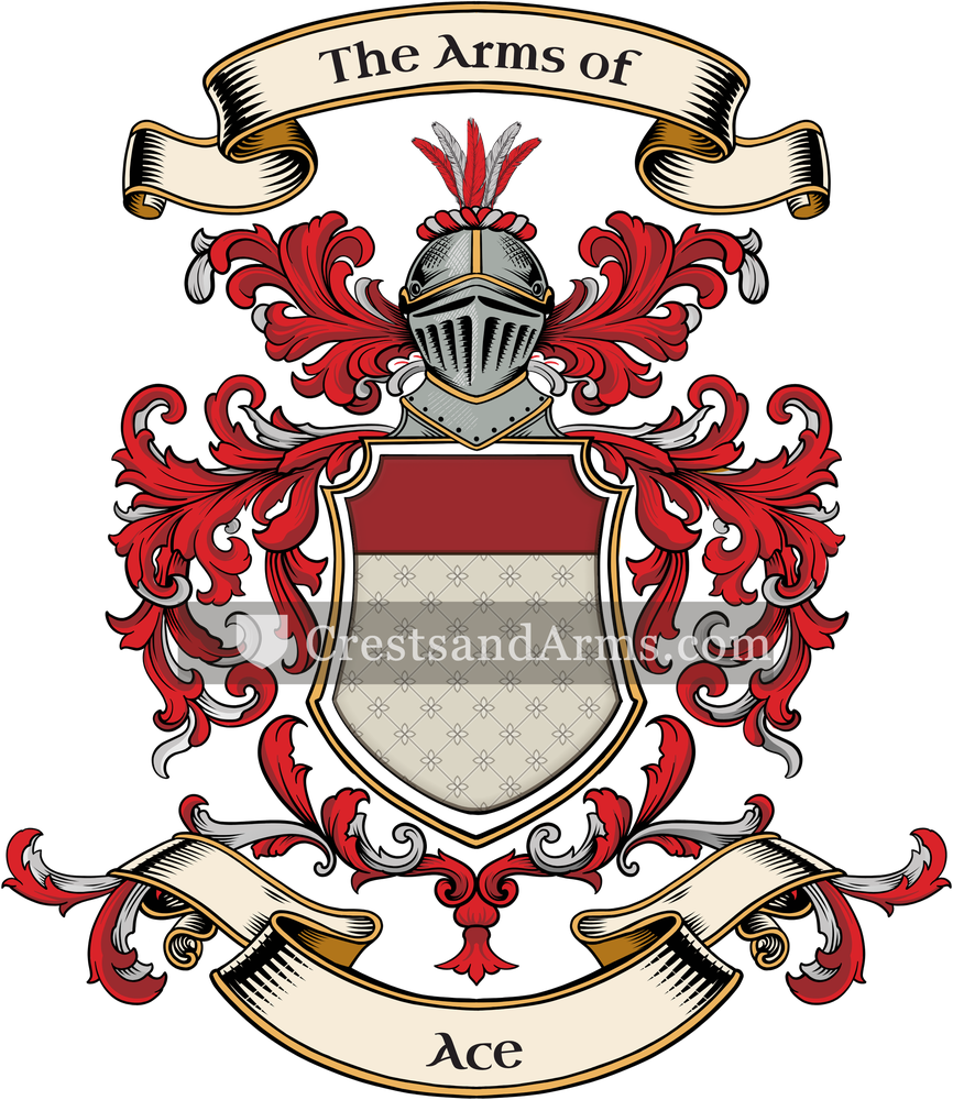 The Ace coat of arms, drawn from the recorded blazon
