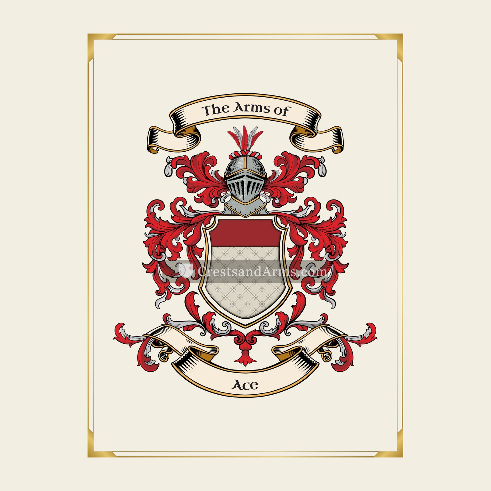 With gold border