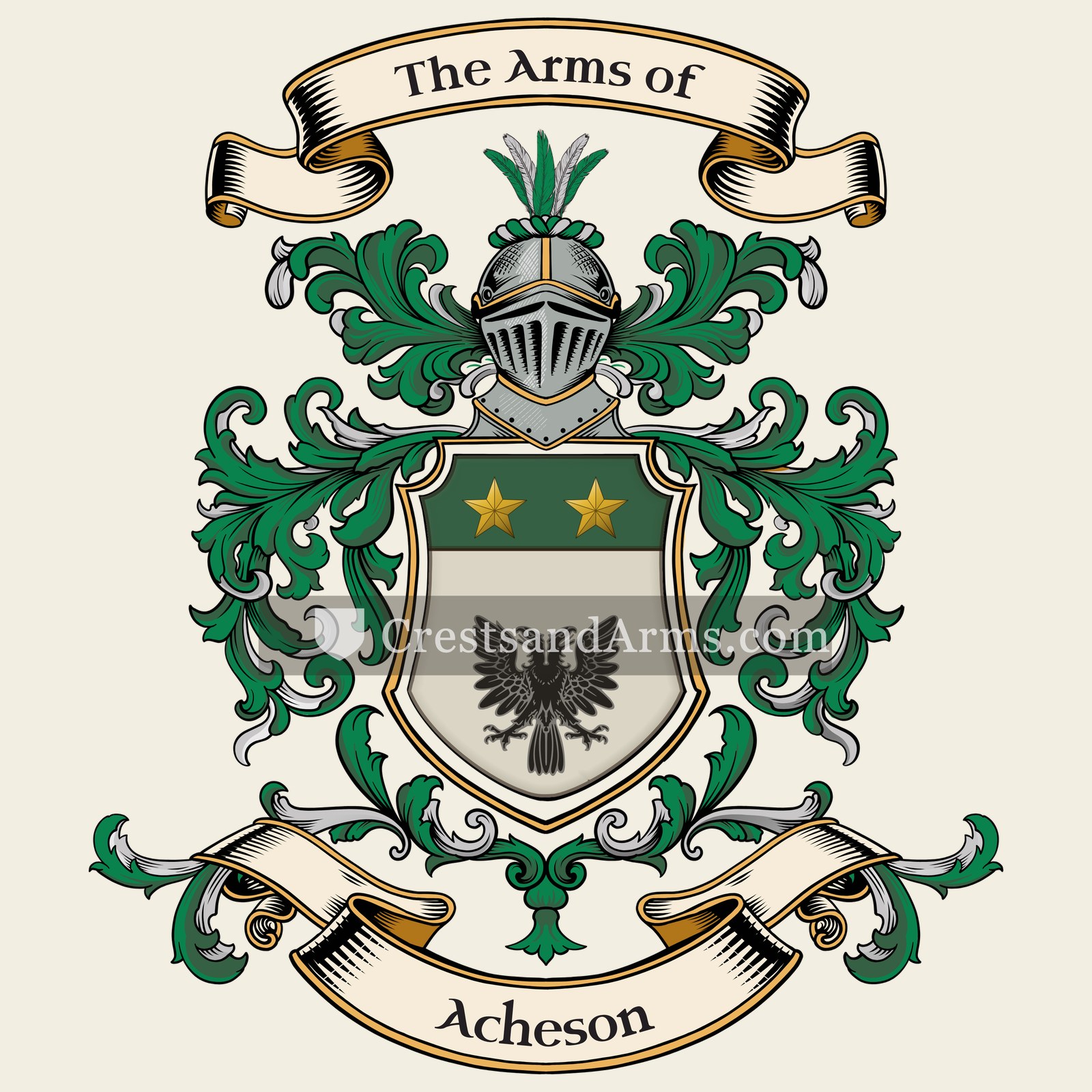The Acheson coat of arms, drawn from the recorded blazon