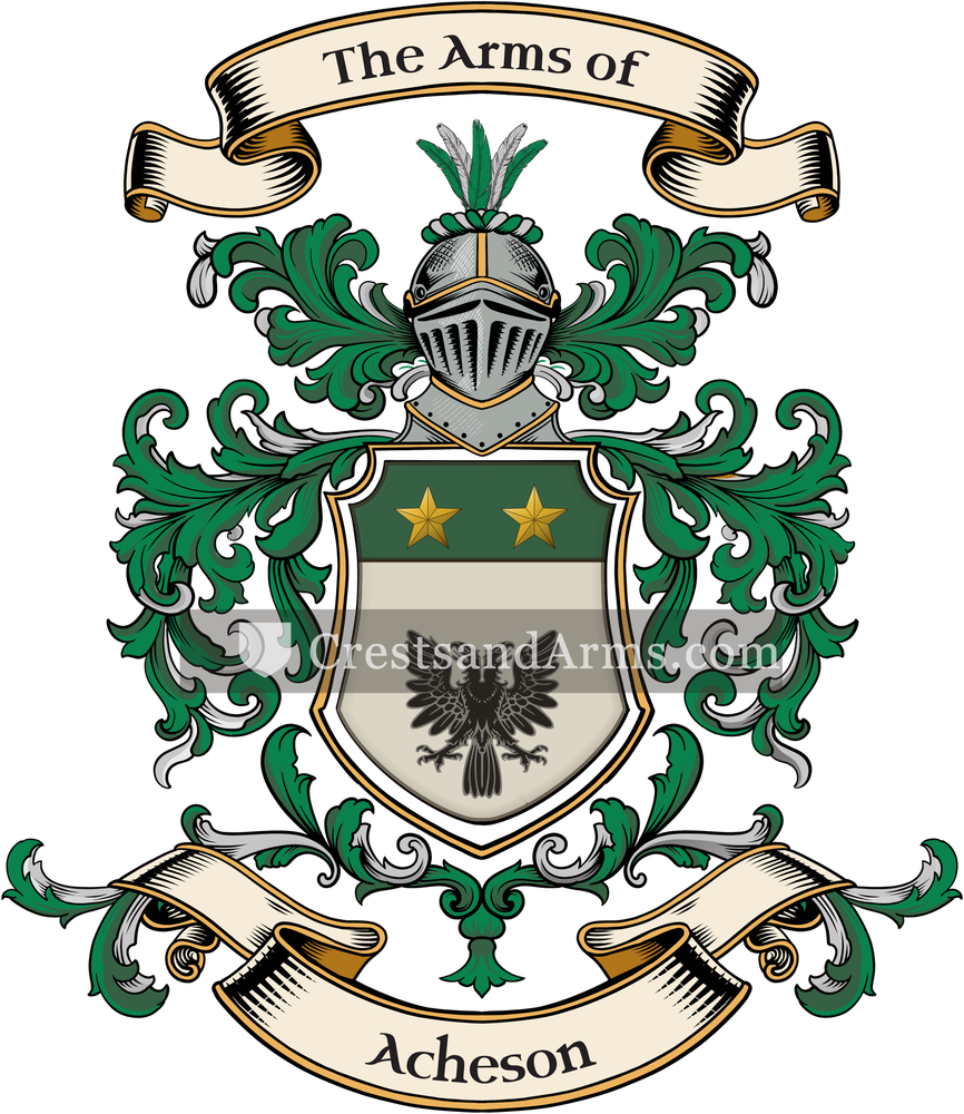 The Acheson coat of arms, drawn from the recorded blazon