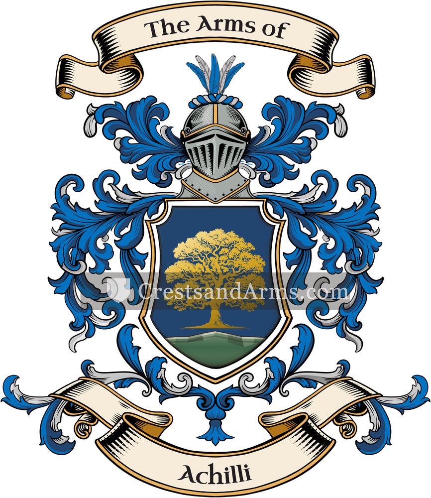 The Achilli coat of arms, drawn from the recorded blazon
