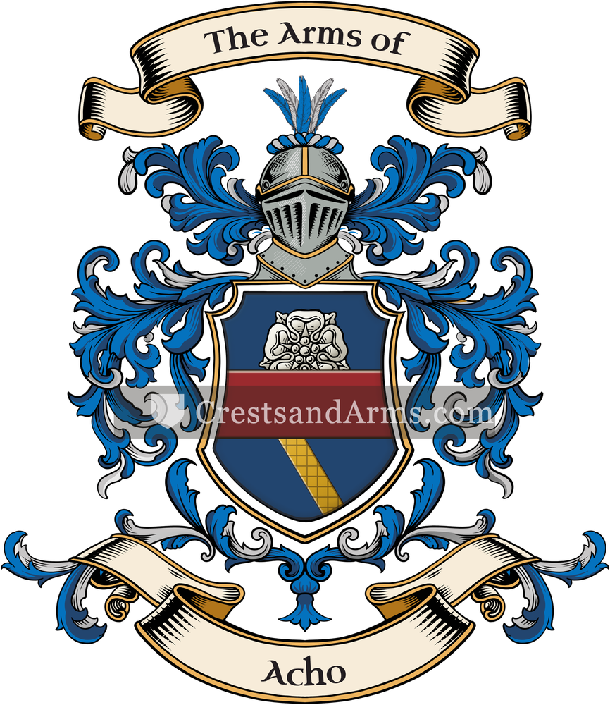 The Acho coat of arms, drawn from the recorded blazon