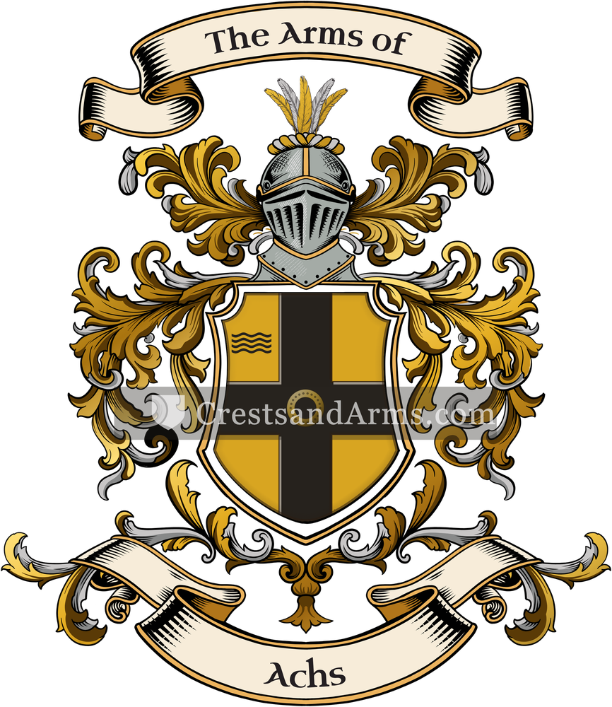 The Achs coat of arms, drawn from the recorded blazon