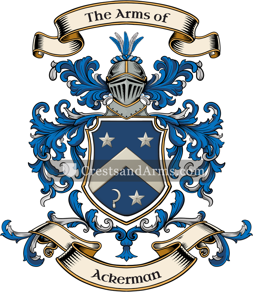 The Ackerman coat of arms, drawn from the recorded blazon