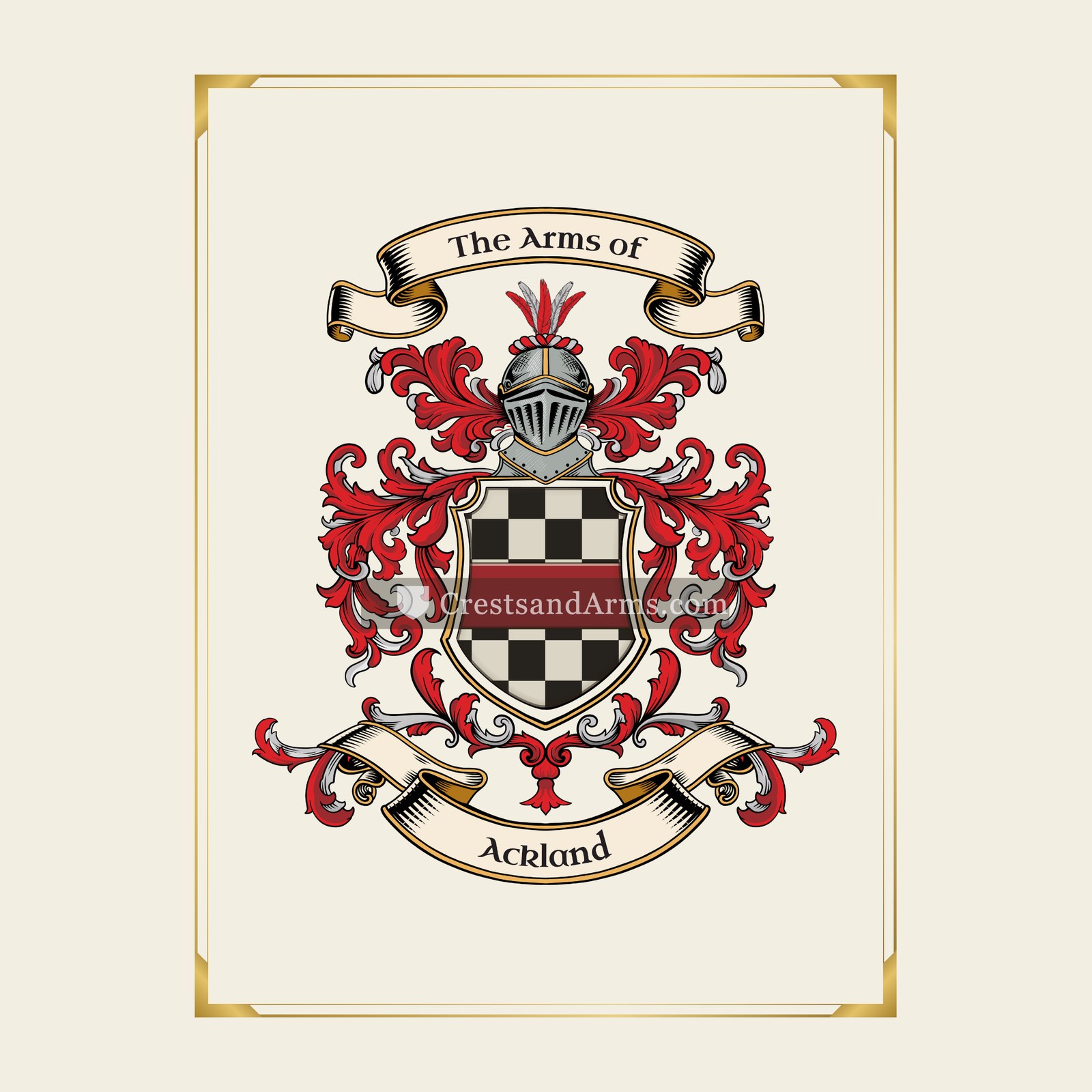 With gold border