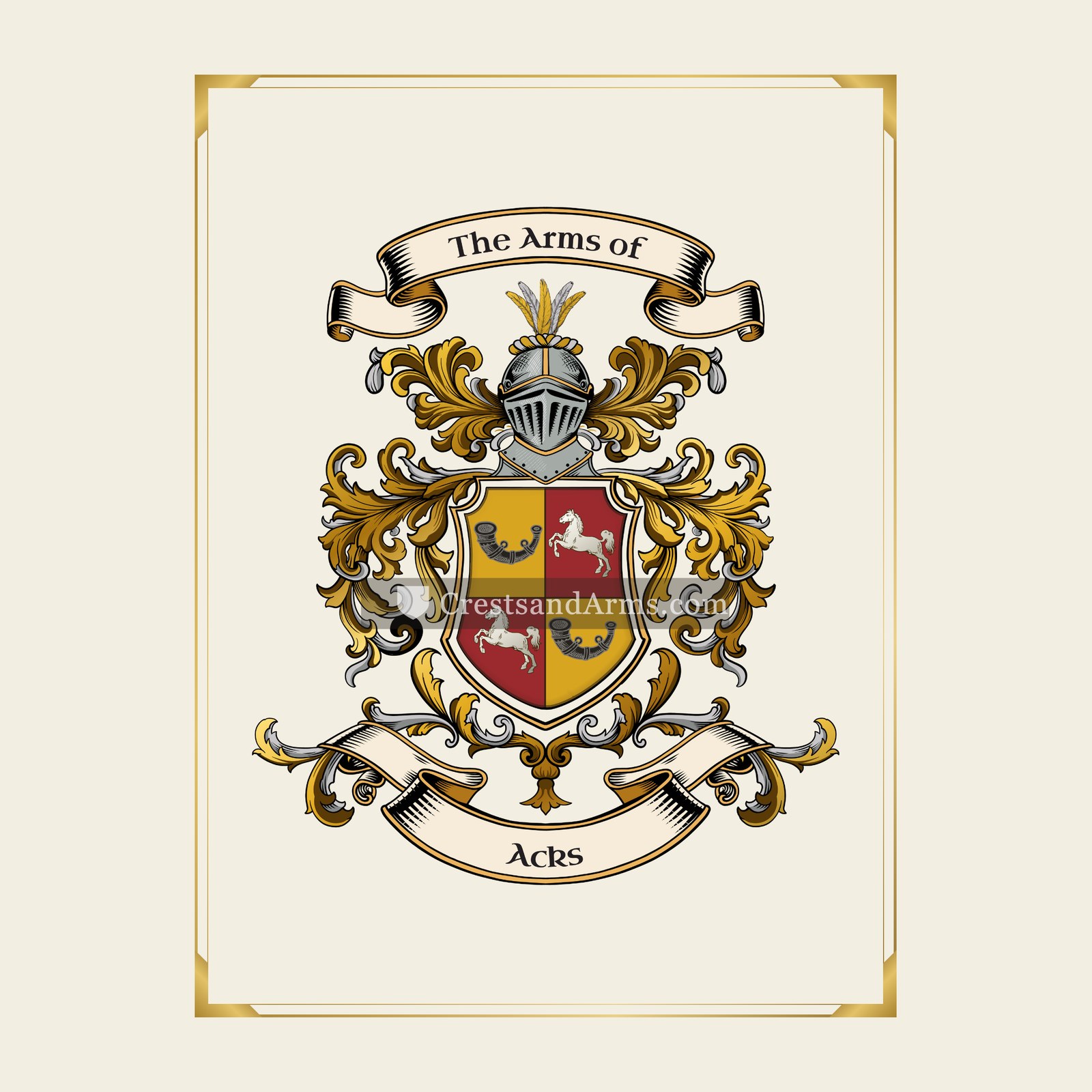 With gold border
