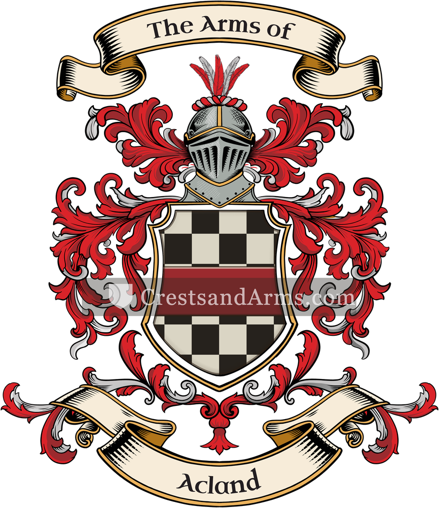 The Acland coat of arms, drawn from the recorded blazon