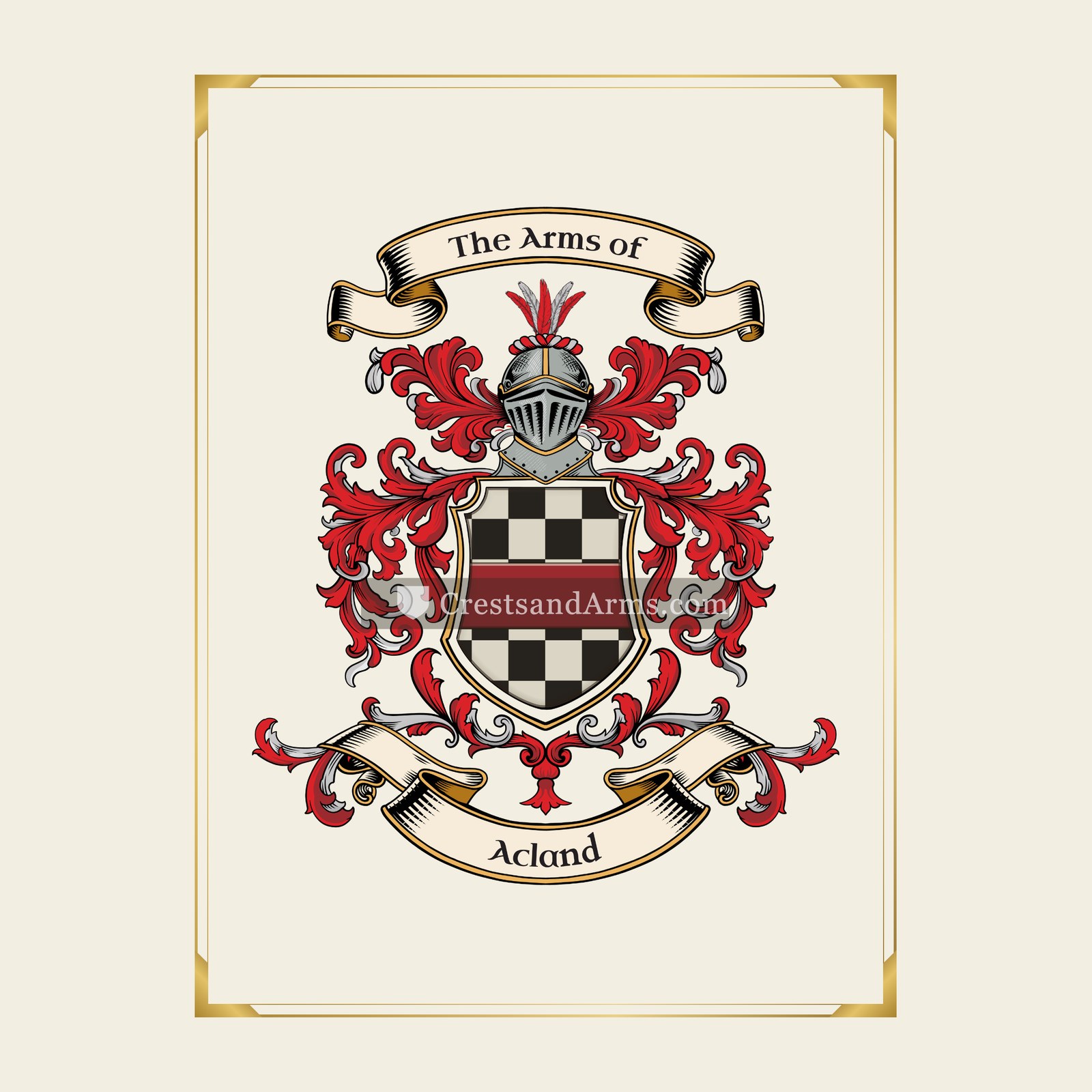 With gold border