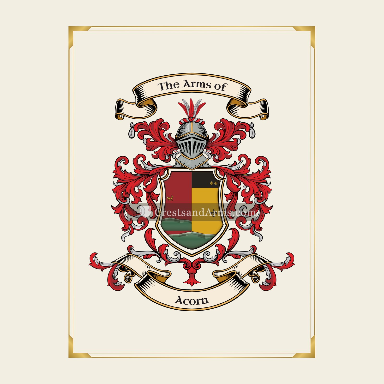 With gold border