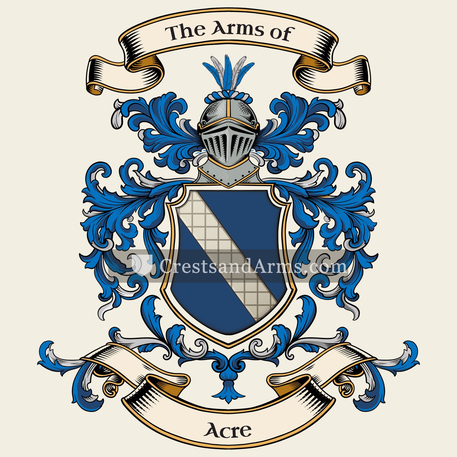The Acre coat of arms, drawn from the recorded blazon