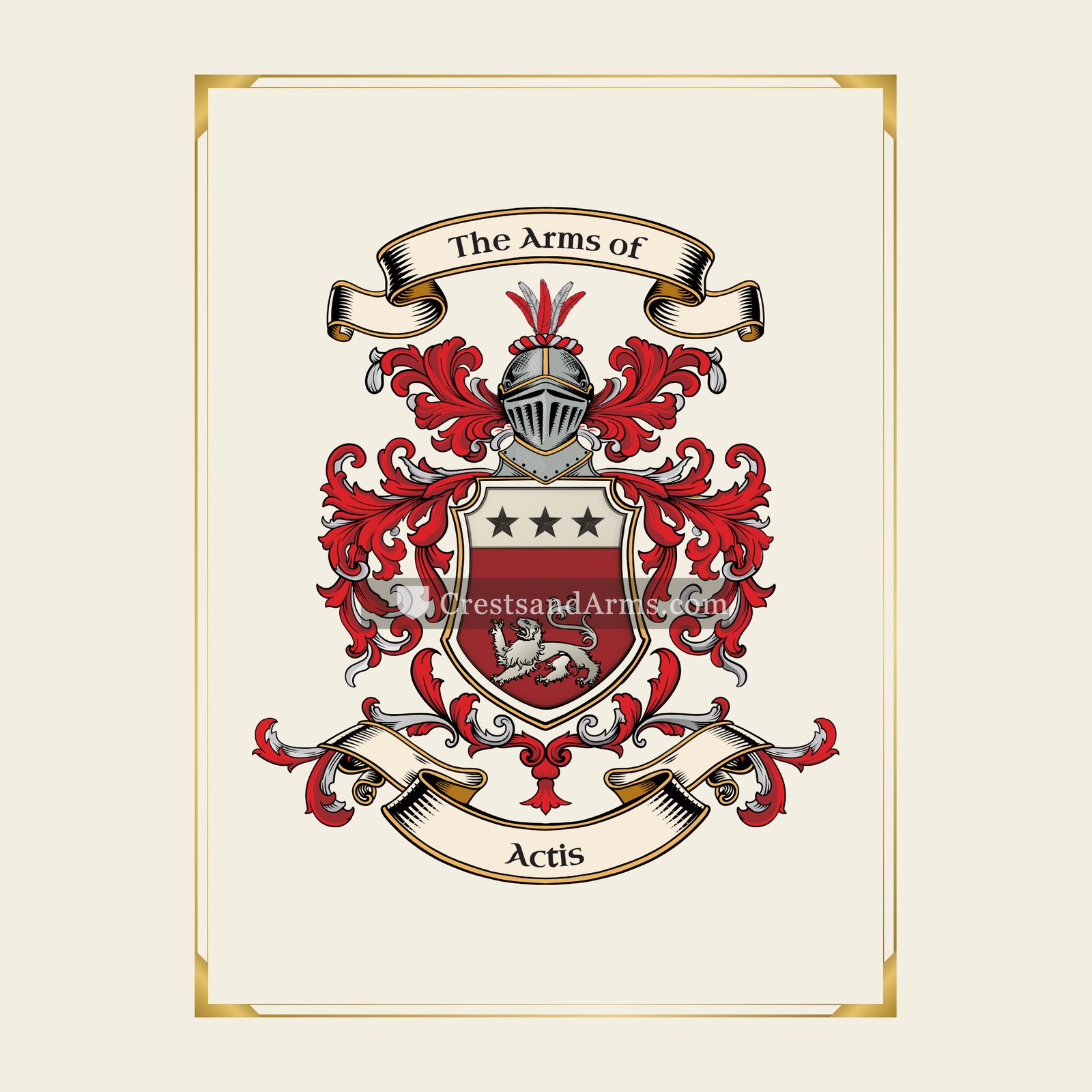 With gold border