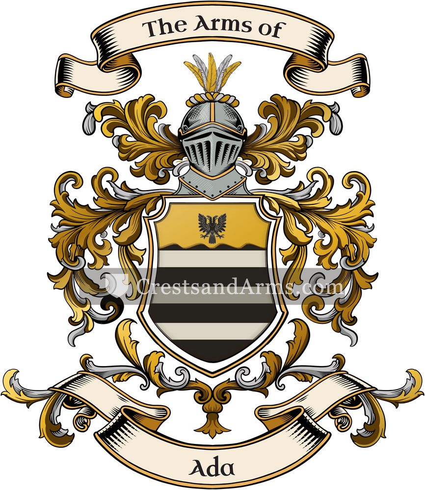 The Ada coat of arms, drawn from the recorded blazon