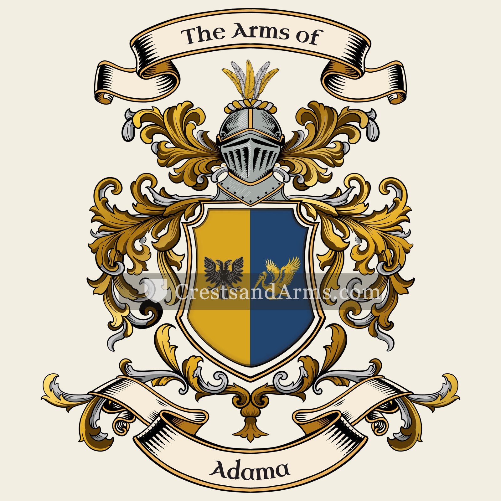 The Adama coat of arms, drawn from the recorded blazon