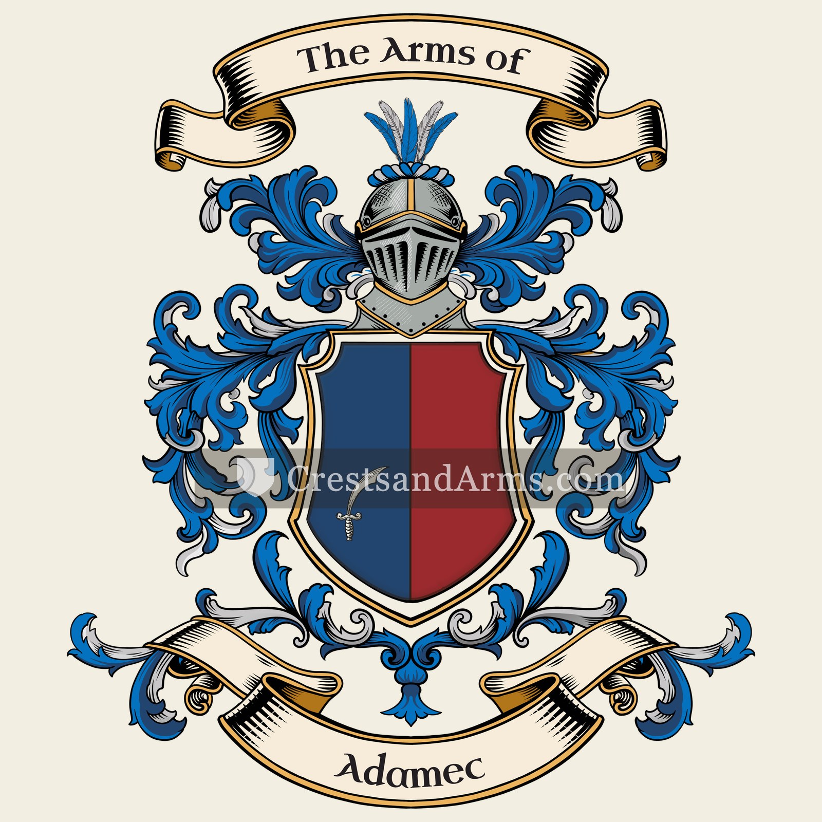 The Adamec coat of arms, drawn from the recorded blazon