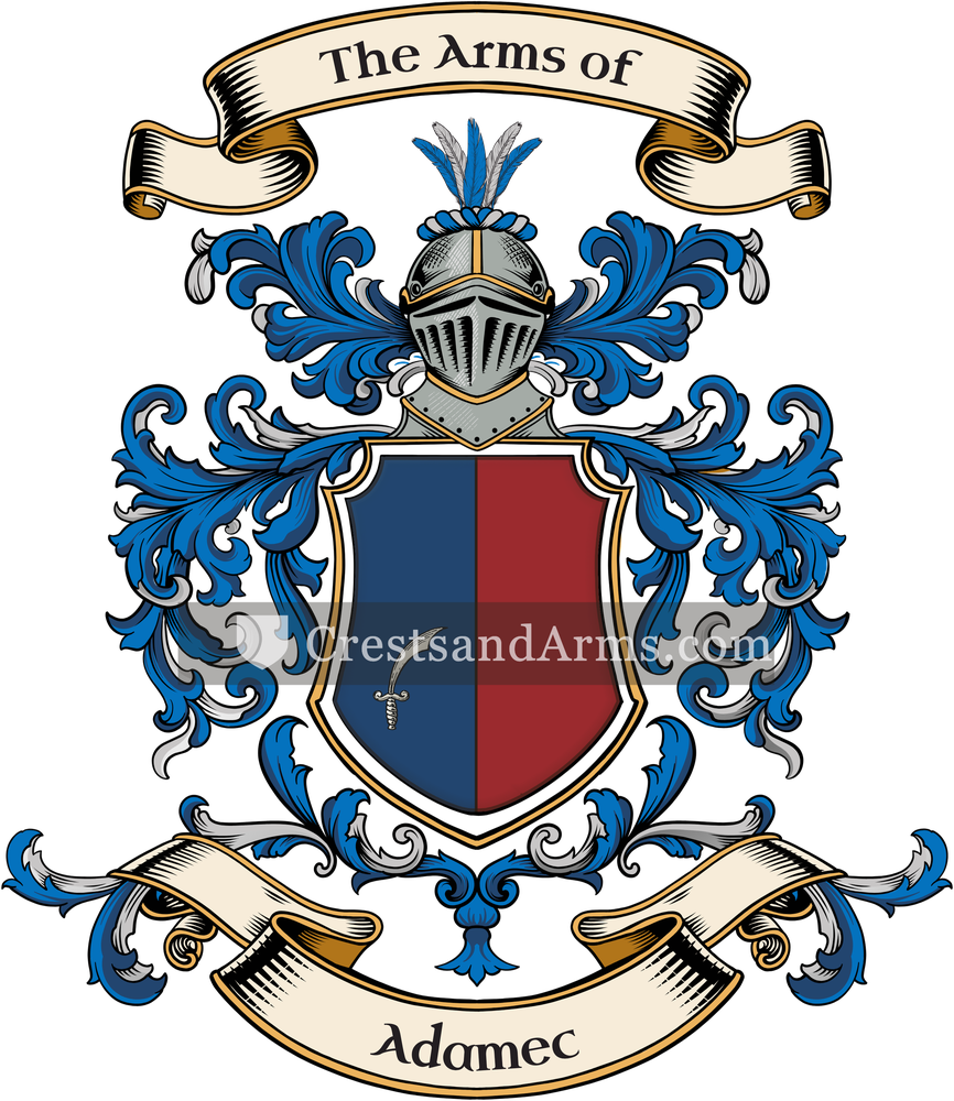The Adamec coat of arms, drawn from the recorded blazon