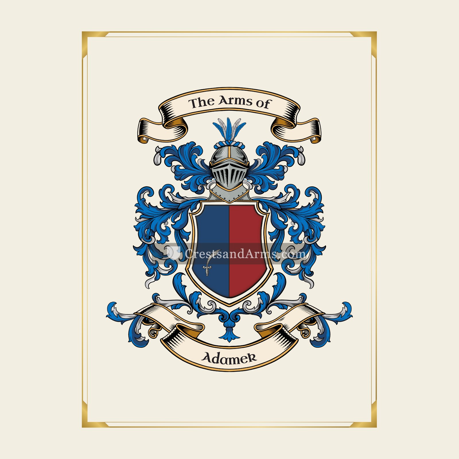 With gold border