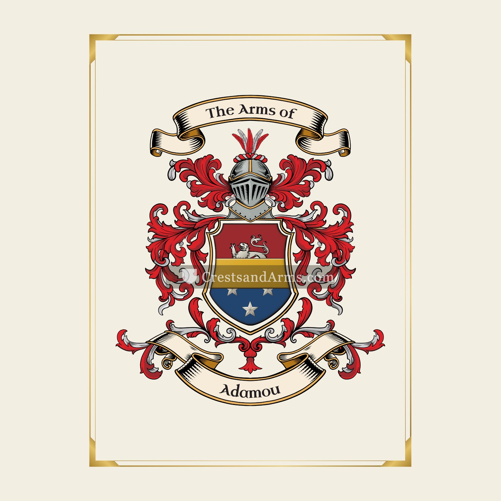With gold border