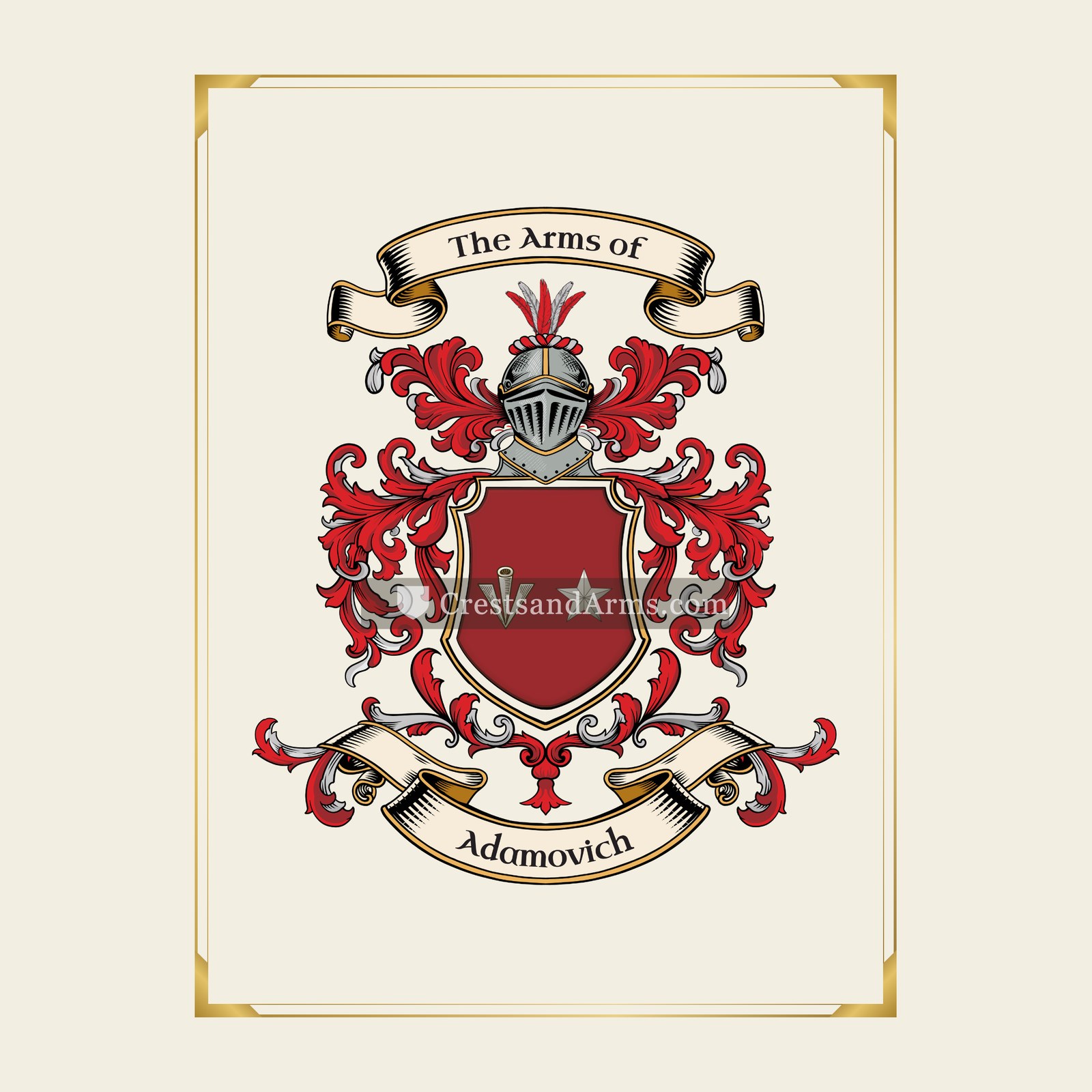 With gold border