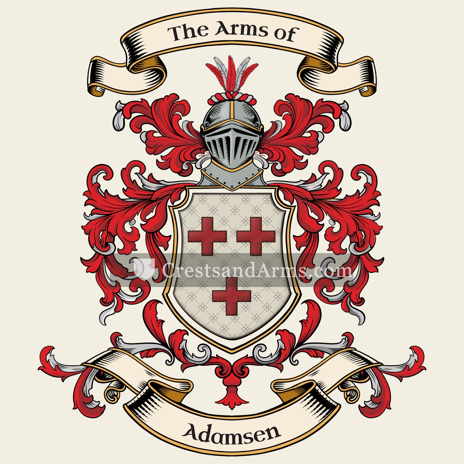 The Adamsen coat of arms, drawn from the recorded blazon