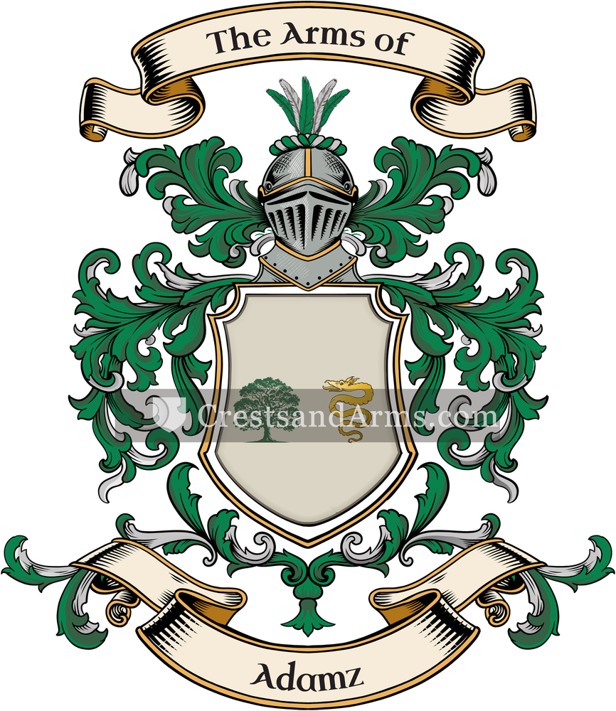 The Adamz coat of arms, drawn from the recorded blazon