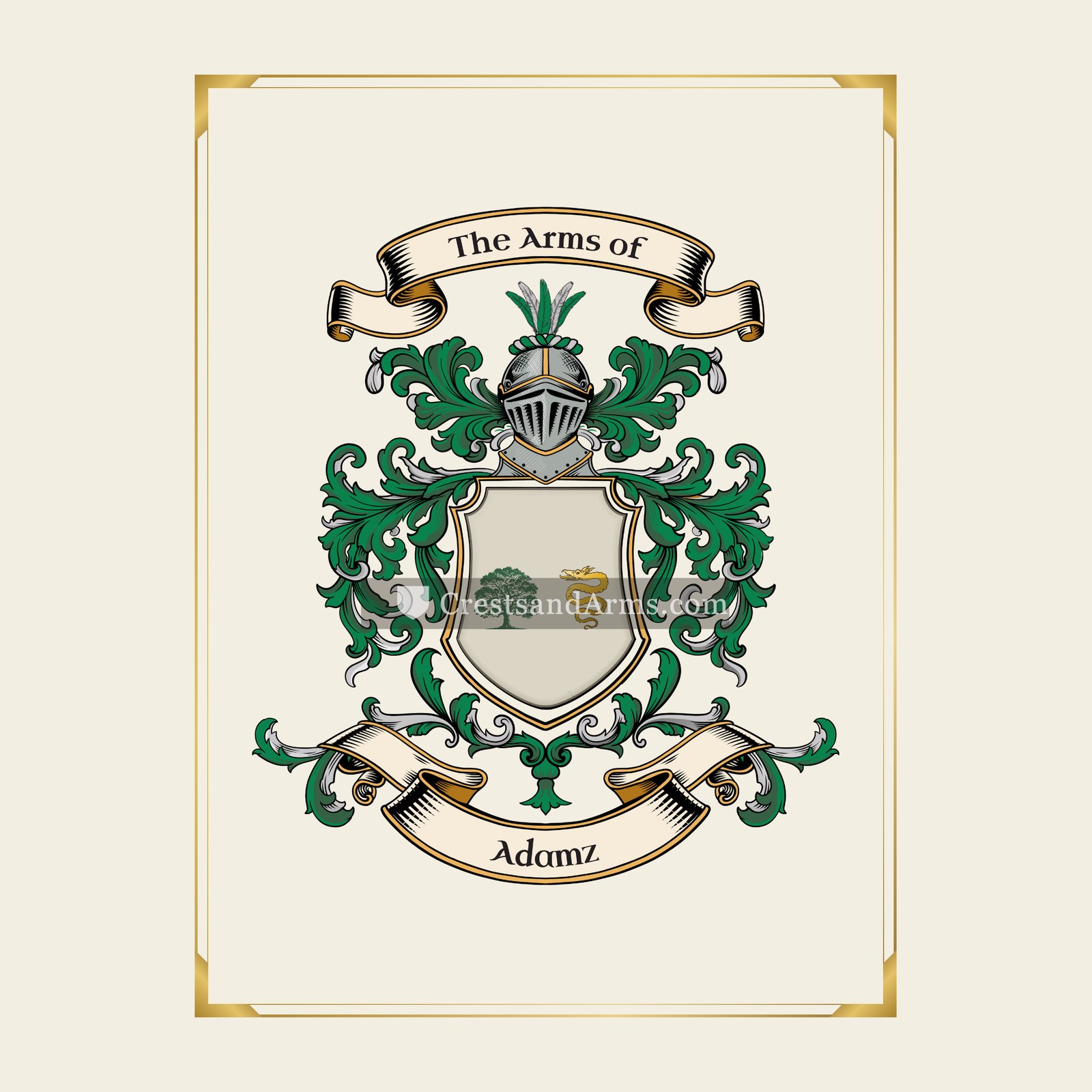 With gold border